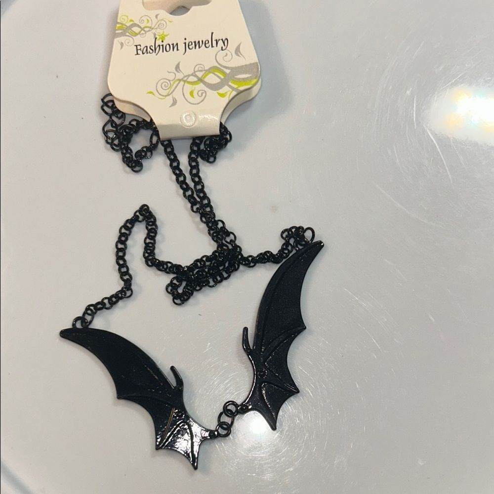 Black Bat Wing Necklace